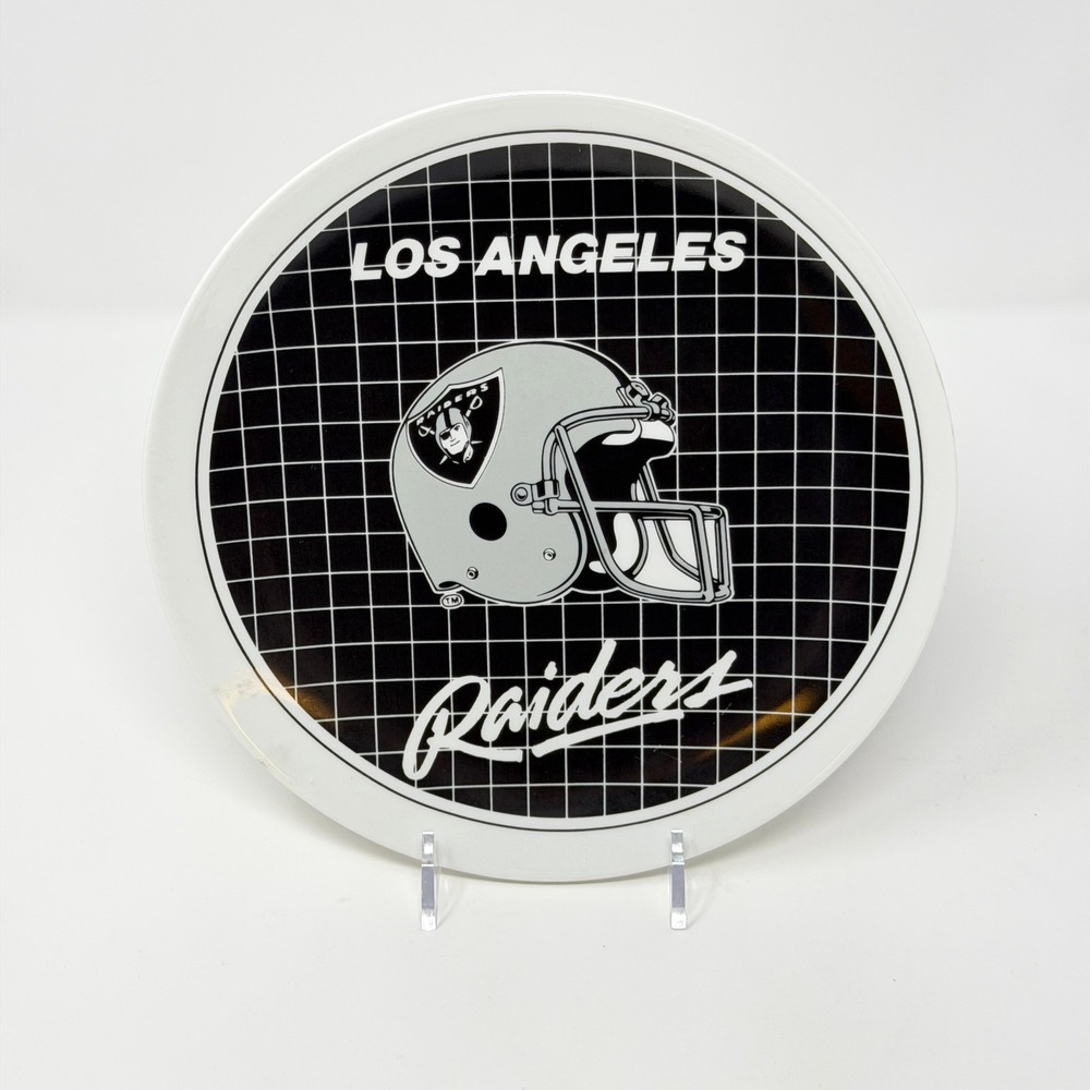 Vintage Los Angeles Raiders‎ 8" Ceramic Plate Papel NFL Helmet Logo